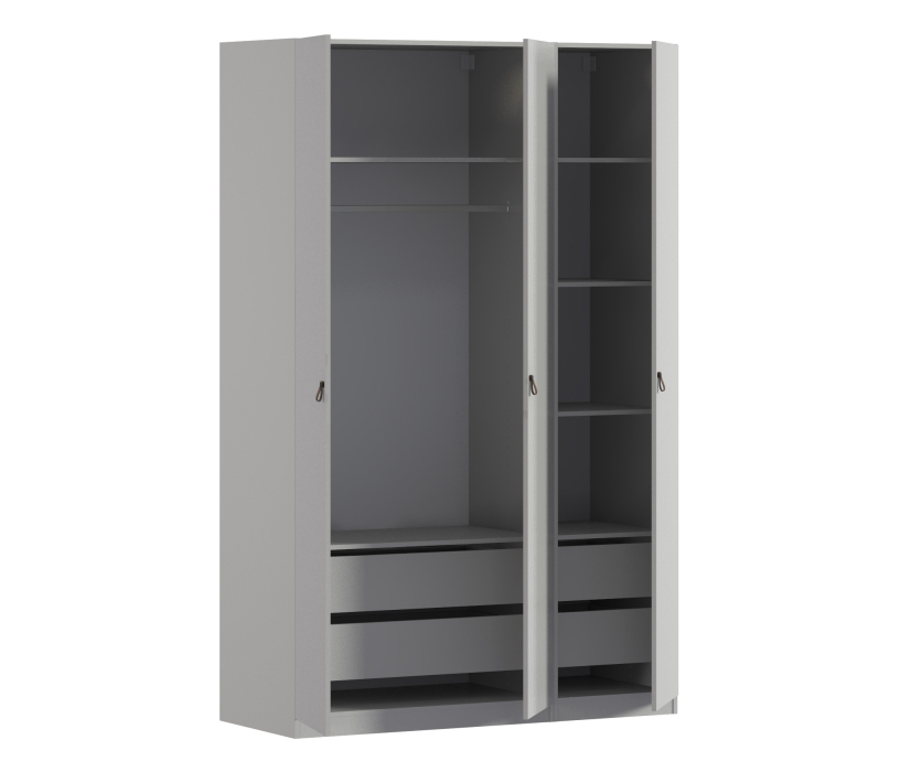 Шкафы распашные, Шкаф 3-х дверный МАКС Серый перламутровый